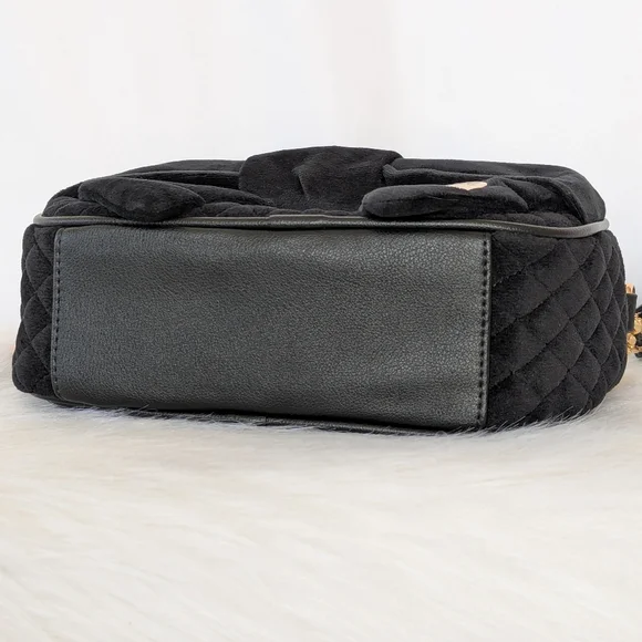 Juicy Couture Black Velvet Bow Crossbody Bag - Picture 7 of 13